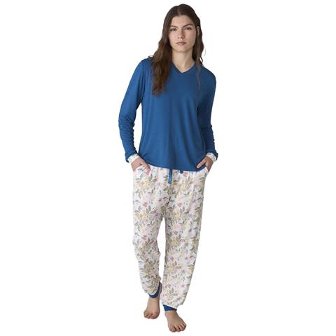 Jjbfp0400 Pigiama Da Donna In Cotone A Maniche Lunghe - Foto 1