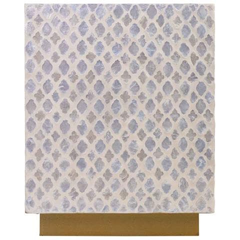 Sgabello In Legno E Capiz Beige 35x35x45h Cm - Foto 2