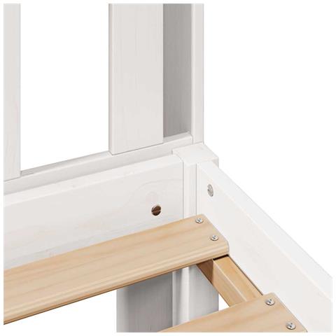 Letto Libreria senza Materasso Bianca 90x200 cm Legno di Pino - Foto 9