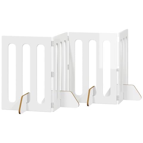Recinto pieghevole per animali 4 pcs Bianco Lucido - Foto 1