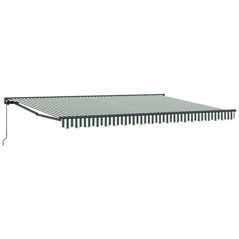 Tenda retrattile manuale Verde e Bianco 4 × 3,5 m - Foto 1