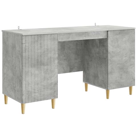 Scrivania con lo scaffale Grigio Cemento 142,5 x 50 x 75 cm - Foto 1