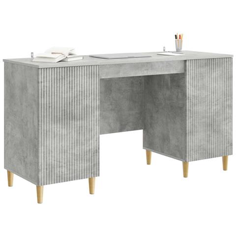 Scrivania con lo scaffale Grigio Cemento 142,5 x 50 x 75 cm - Foto 2