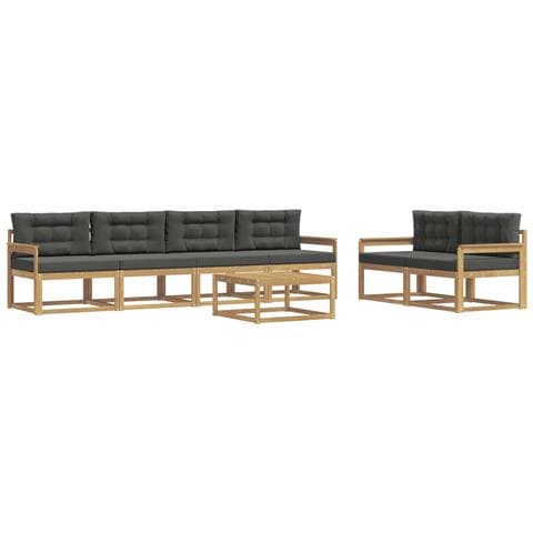 Set di divani da esterno con cuscino 6 pcs Bianco e Antracite - Foto 1