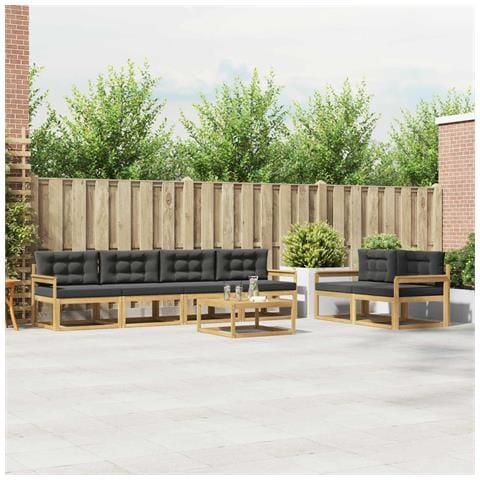 Set di divani da esterno con cuscino 6 pcs Bianco e Antracite - Foto 2
