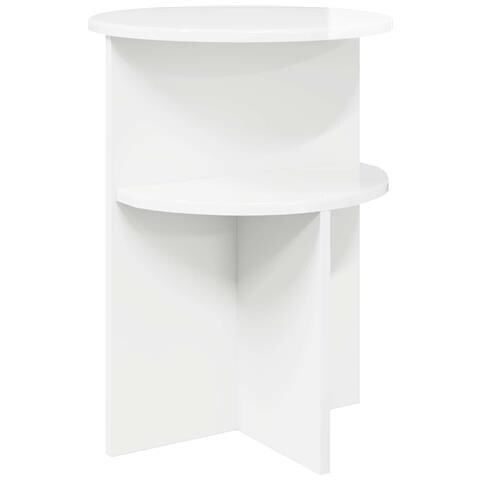 Tavolo laterale con archiviazione Bianco Lucido Ø 39,5 x 55 cm - Foto 1