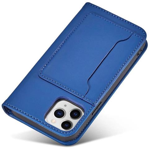 Custodia Magnetica Per Iphone 12 Pro, Portafoglio Per Carte, Supporto Per Carte, Blu. - Foto 1