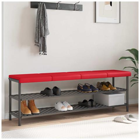 Cuscino per panchina 4 pz Similpelle Rosso Profondità 35 cm - Foto 2
