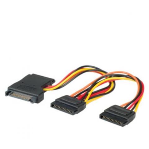 Cavetto Adattatore Interno Sata 1 Connettore Maschio - 2 Femmine Cm. 23 - Foto 1