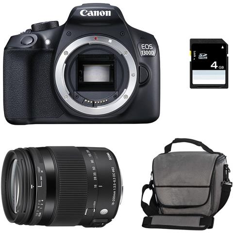 EOS 1300D Kit 18-200mm Sensore CMOS 18 Mpx Display 3" Filmati Full HD Wi-Fi NFC + Zainetto + SD 4GB - Foto 1