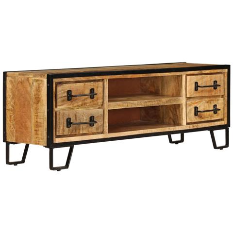 Mobile Porta Tv Con Cassetti 120x30x40 Cm Massello Di Mango - Foto 10