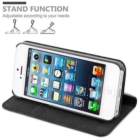 Cadorabo Custodia Compatibile Con Apple Iphone 5 / Iphone 5s / Iphone Se In Nero Di Notte - Coperchio Protettiva Con Chiusura Magnetica, Funzione Stand E Tasca Per Le Carte - Foto 11