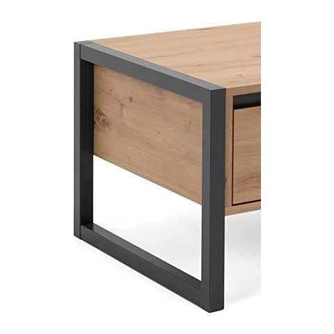 Tavolino da Salotto Denver 55 Rovere Artigianale e Antracite - Foto 2