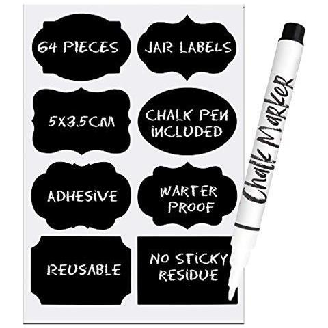 Etichette Per Vasi 64pcs - Etichette Lavagna Con Gesso Pen - Foto 1