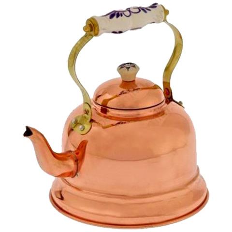 Teiera In Rame, Bollitore In Rame - Con Manico In Porcellana, 1,5l - Foto 2