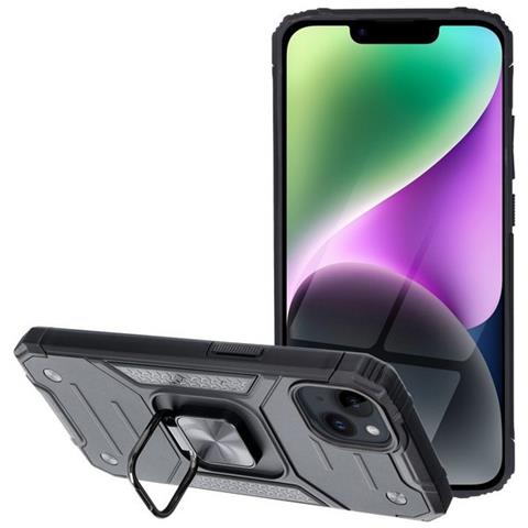 Custodia Alta Protezione Con Anello Per Apple Iphone 14 Black - Foto 1