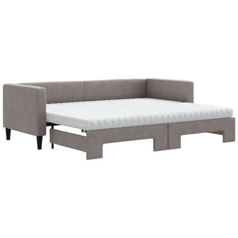 Divano Letto Estraibile Con Materassi Tortora 80x200 Cm Tessuto - Foto 1