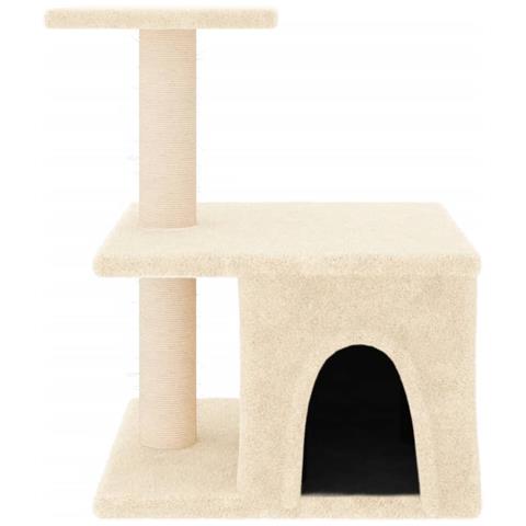 Albero Per Gatti Con Tiragraffi In Sisal Crema 48 Cm - Foto 2
