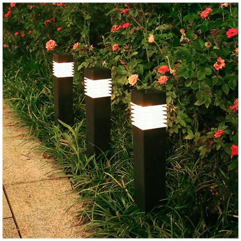 Set Di Picchetti Solari Da Giardino Aktive 4 Pezzi Plastica 6 X 39,5 X 6 Cm (4 Unità) - Foto 2