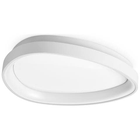 Plafoniera Contemporanea Gemini Metallo Bianco Led Integrato 23w 3000k Ip20 - Foto 1