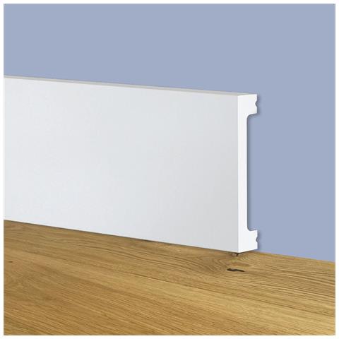 Battiscopa Squadrato Bianco Passacavo 75x13x2000mm In Polimeri - Polistrutturato - Foto 1