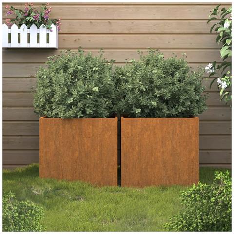 Fioriere 2 Pz 49x47x46 Cm Acciaio Corten - Foto 10
