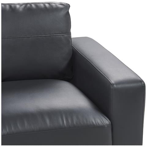 Divano 2 Posti Sovik Pelle Sintetica Nero - Foto 2