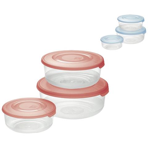 Contenitore Tondo In Plastica Set 'frigo Box' Coperchio Acqua Trasparente - Foto 1