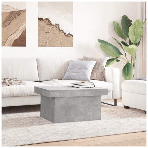 Tavolino Salotto Grigio Cemento 100x55x40 Cm Legno Multistrato - Foto 3
