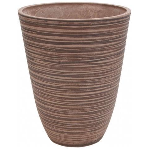Vaso Tondo Da Esterno Giardino In Fibra Di Argilla Ø29x36 Cm Primula - Tan - Foto 1