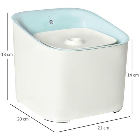 Fontanella Per Gatti E Cani Da 3l Con Filtro A Carboni, Luce Led E Sensore Di Movimento, Bianco - Foto 2