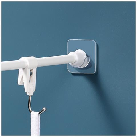 Staffa Adesiva Per Asta Appendiabiti Per Tenda Da Doccia Transparent - Foto 2