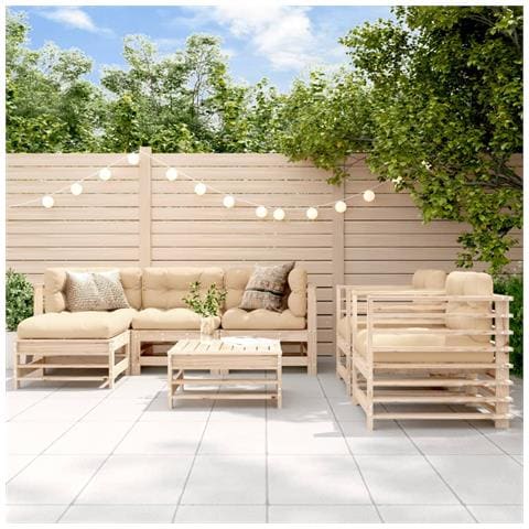 Set Salotto Da Giardino 7 Pz In Legno Massello Di Pino - Foto 8