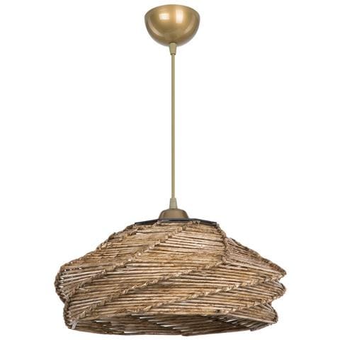 Lampada Da Soffitto Risa Mdl4940 Con Paralume In Carta Intrecciata Rustica - Foto 1