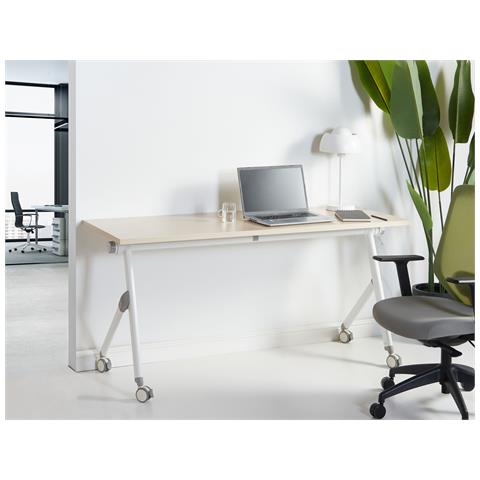 Scrivania Pieghevole Bendi Marrone Chiaro 160 Cm 60 Cm Con Ruote - Foto 1