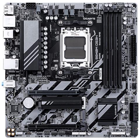 B840M DS3H Scheda madre - CPU AMD Ryzen 9000, VRM a 8+2+2 fasi, fino a 8200 MHz DDR5, 2xPCIe 4.0 M. 2, LAN 2.5GbE, USB 3.2 Gen 1 - Foto 2