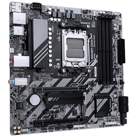 B840M DS3H Scheda madre - CPU AMD Ryzen 9000, VRM a 8+2+2 fasi, fino a 8200 MHz DDR5, 2xPCIe 4.0 M. 2, LAN 2.5GbE, USB 3.2 Gen 1 - Foto 4