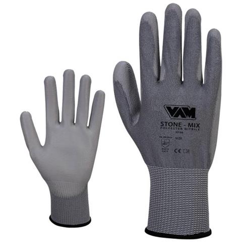 Coppia Guanti Stone Mix Spalmati In Nitrile Grigio Taglia L - Foto 1