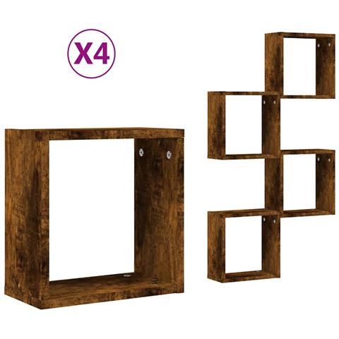 Mensole A Cubo 4 Pz Rovere Fumo 30x15x30 Cm - Foto 2