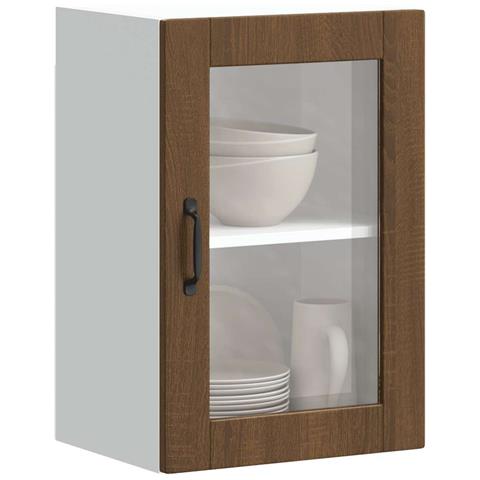 Pensile Da Cucina Con Porta In Vetro Porto Rovere Marrone - Foto 1