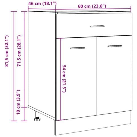 Cassettiera “Lyon” Inferiore Legno Antico 60x46x81,5 cm - Foto 10