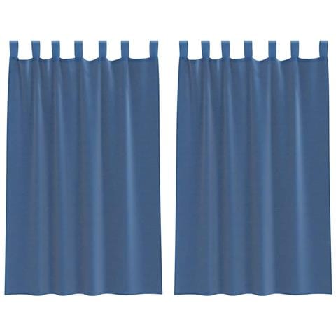 Tende In Voile Con Passanti 2 Pz Blu Reale 140x175 Cm - Foto 1