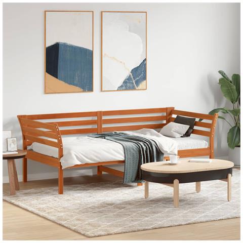 Lusso Casadino - Dormeuse Senza Materasso Marrone Cera 90x190 Cm Legno Di Pino - Foto 8