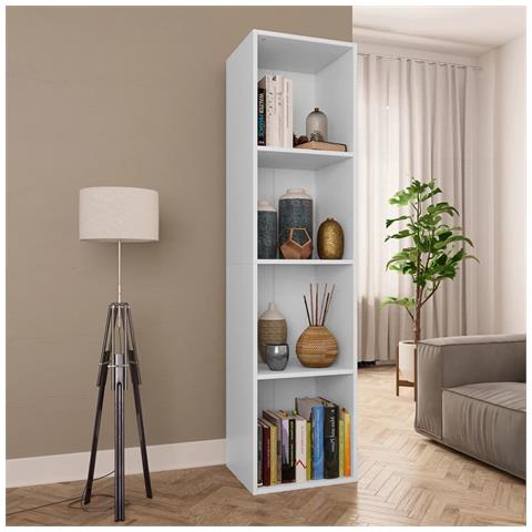 Libreria / Mobile Tv Bianco 36x30x143 Cm In Legno Multistrato - Foto 8
