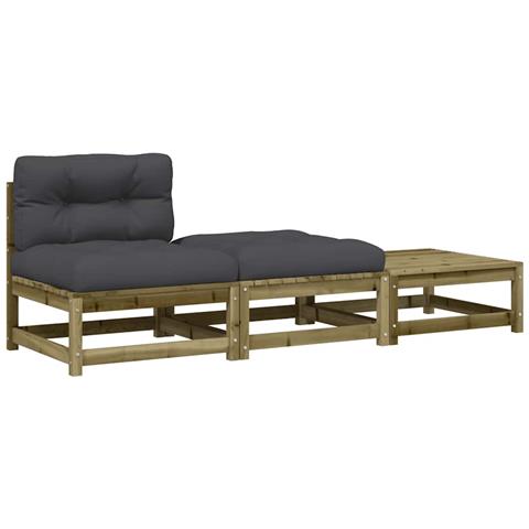 Lusso Casadino - Divano Da Giardino Senza Braccioli Con Cuscini E Poggiapiedi - Foto 1