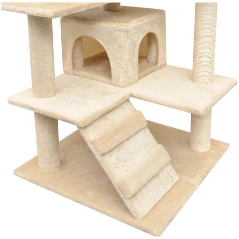 Lusso Casadino -  Albero Per Gatti Con Tiragraffi In Sisal 125 Cm Beige - Foto 4