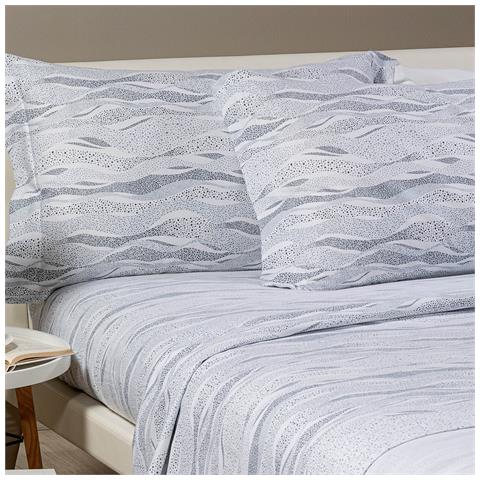 Completo Lenzuola Sky In Flanella Colore Grigio Misura Singolo. Lenzuolo Inferiore 90x200 cm Con Angolo Max 25cm + Lenzuolo Superiore 160x280 cm+ Federa 50x80 cm - Foto 3