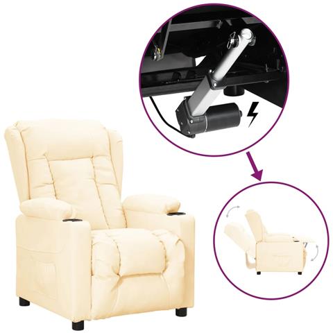Lusso Casadino -  Poltrona Alzapersona Crema In Similpelle - Foto 2