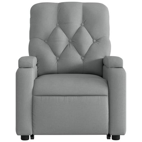 Poltrona Alzapersona Reclinabile Grigio Chiaro in Tessuto - Foto 9