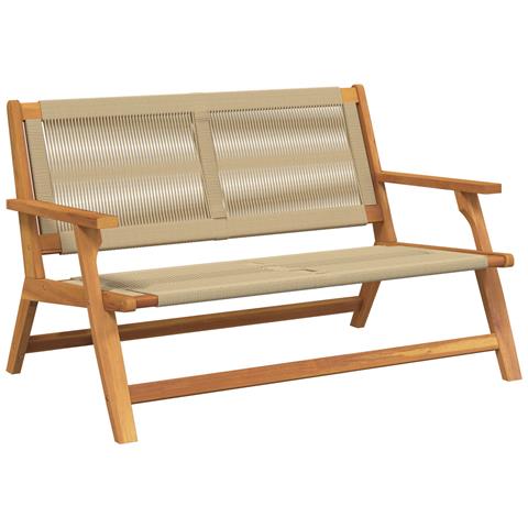 Panchina da Giardino Beige 76x122x73 cm Legno Massello di Acacia - Foto 1